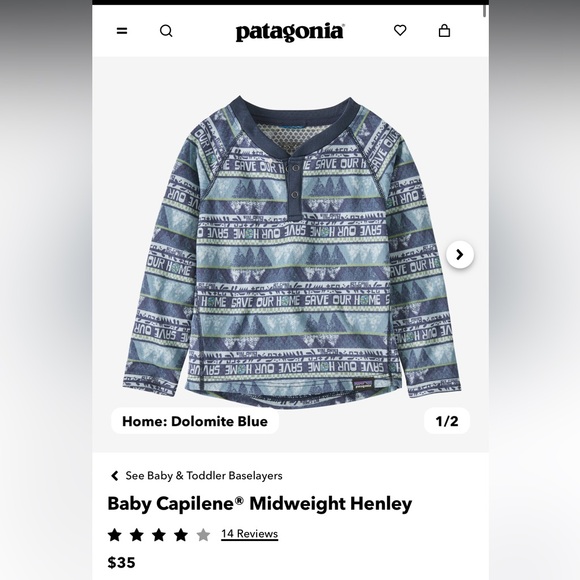 Patagonia BaseLayer Capeline 3-6 months - Picture 7 of 8